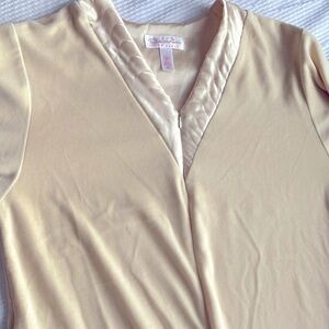 Vintage Oscar de la Renta Cream Velvet Robe Medium